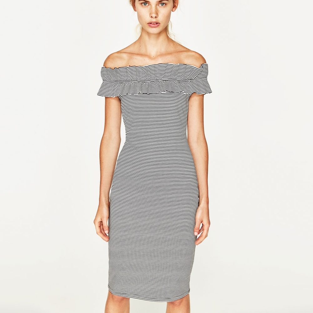 NWT Zara Off-Shoulder Dress